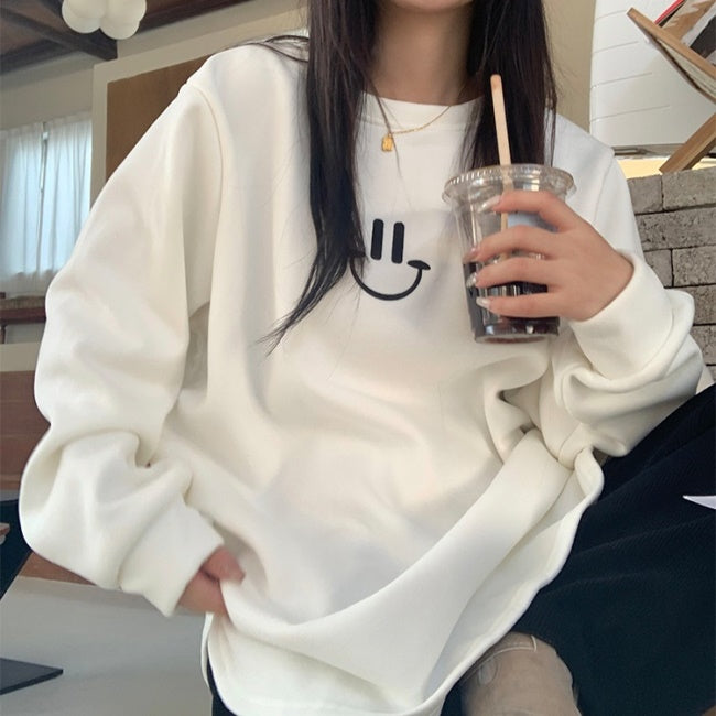 スウェット ロングTシャツ レディース 韓国 ファッション オーバーサイズ ロゴ 長袖 ロングT