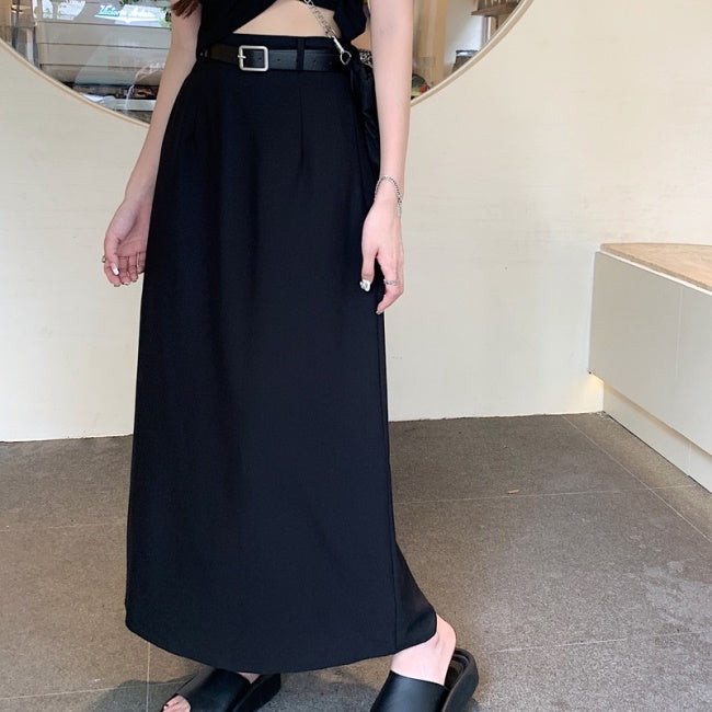 黒 ロングスカート 韓国 ファッション レディース タイト ナロースカート 春夏