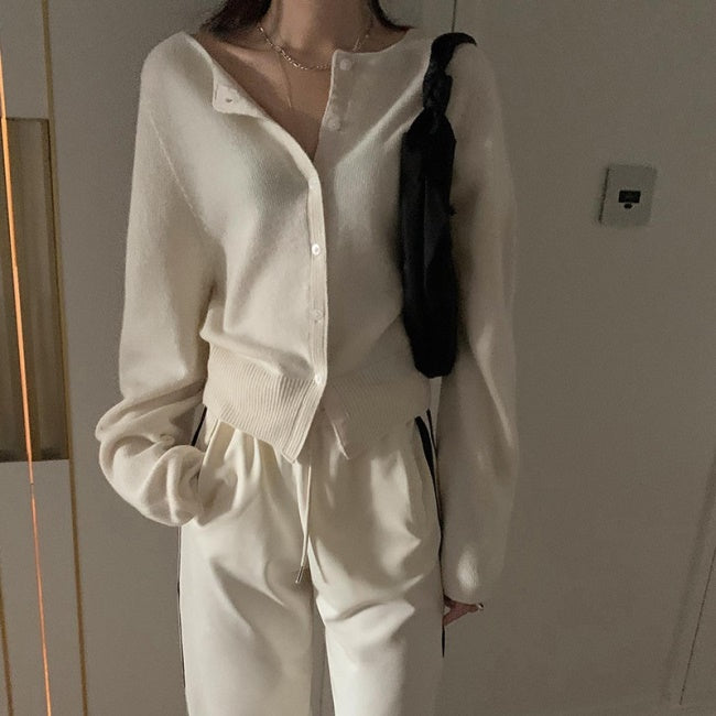 カーディガン レディース 韓国 オープンカラー きれいめ カーデ トップス 春 ファッション