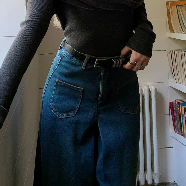 デニムパンツ ワイド フレア パンツ レディース 韓国 ファッション デニム ガウチョパンツ