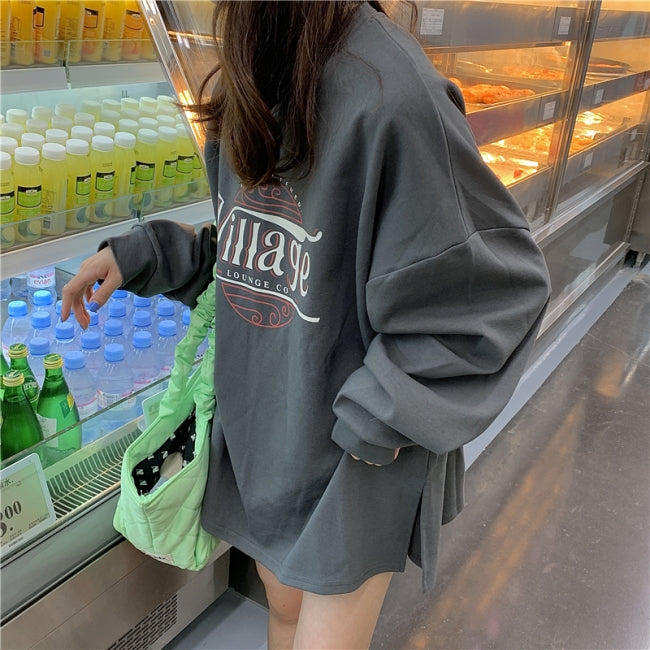 ロゴ ロングTシャツ 長袖 レディース 韓国 ファッション ロゴプリント オーバーサイズ ロンT アメカジ メンズライク 春トップス