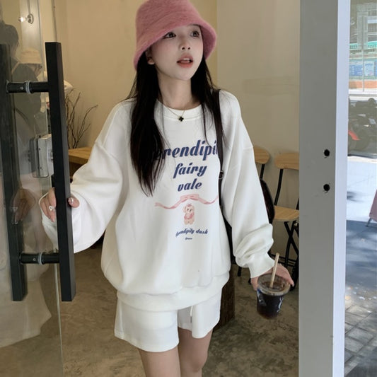 スウェット セットアップ レディース トレーナー ショートパンツ 上下セット 韓国 ファッション 上下セット ワントーンコーデ