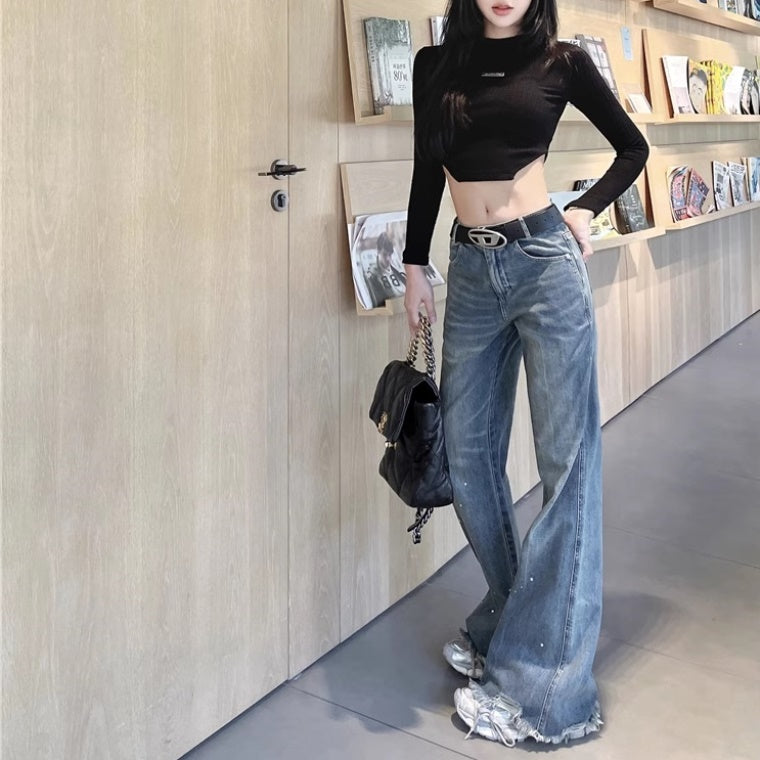 フレアパンツ ブーツカット 奇抜 個性 韓国 232 haori jeans