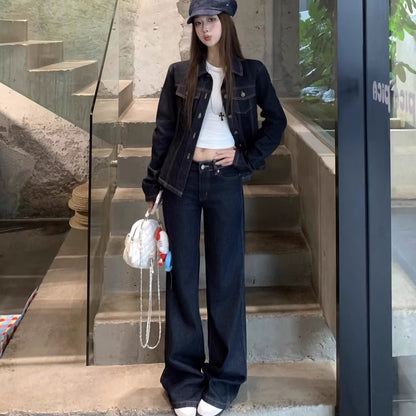 デニム セットアップ レディース インディゴデニム 韓国 ファッション タイト Gジャン フレア デニムパンツ セット