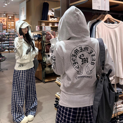 ロゴ パーカー レディース クロップド丈 韓国 ファッション フード 長袖 ロゴ プリント トップス フーディ