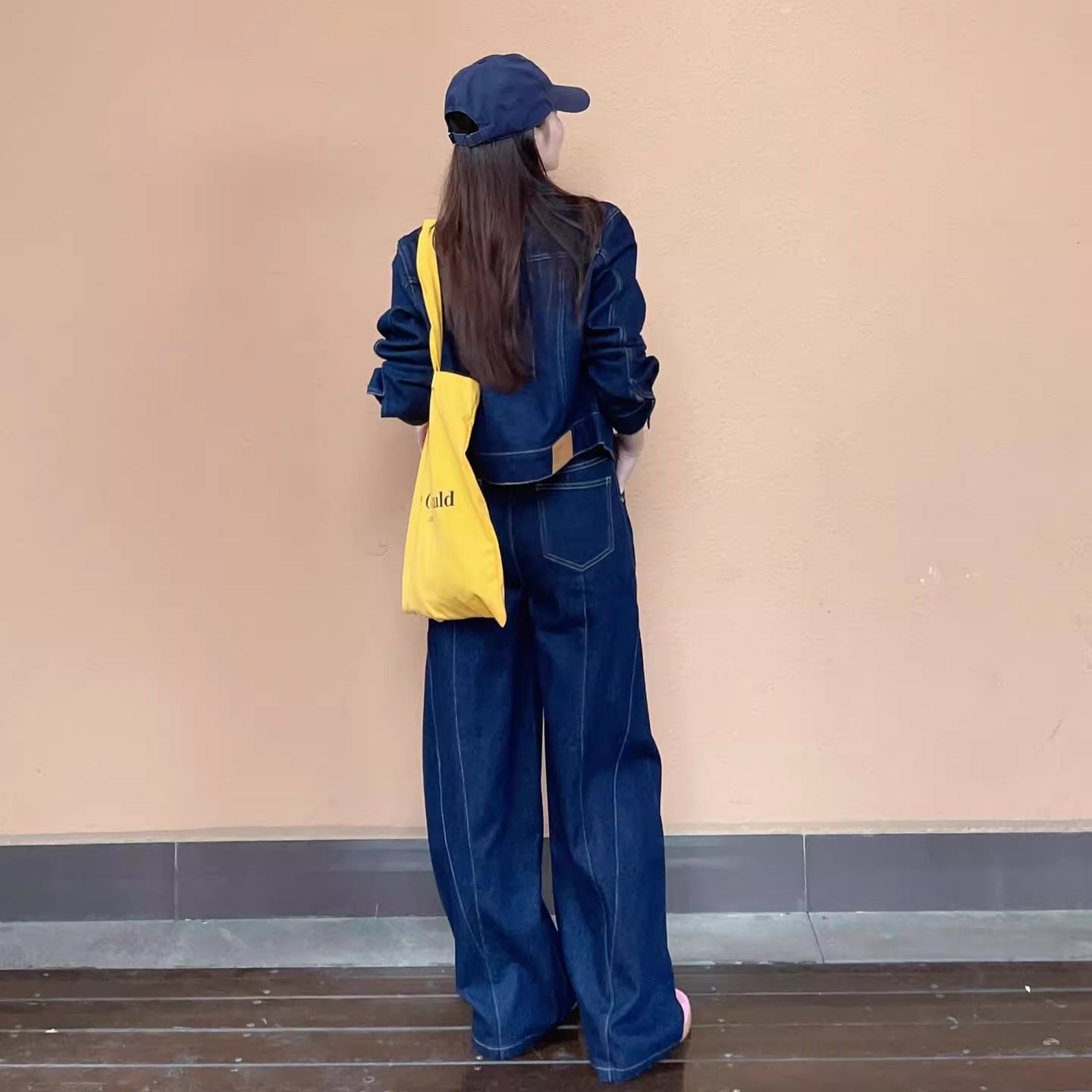 デニム セットアップ レディース 韓国 ファッション デニムジャケット デニムパンツ インディゴ ジーンズ ワイドパンツ