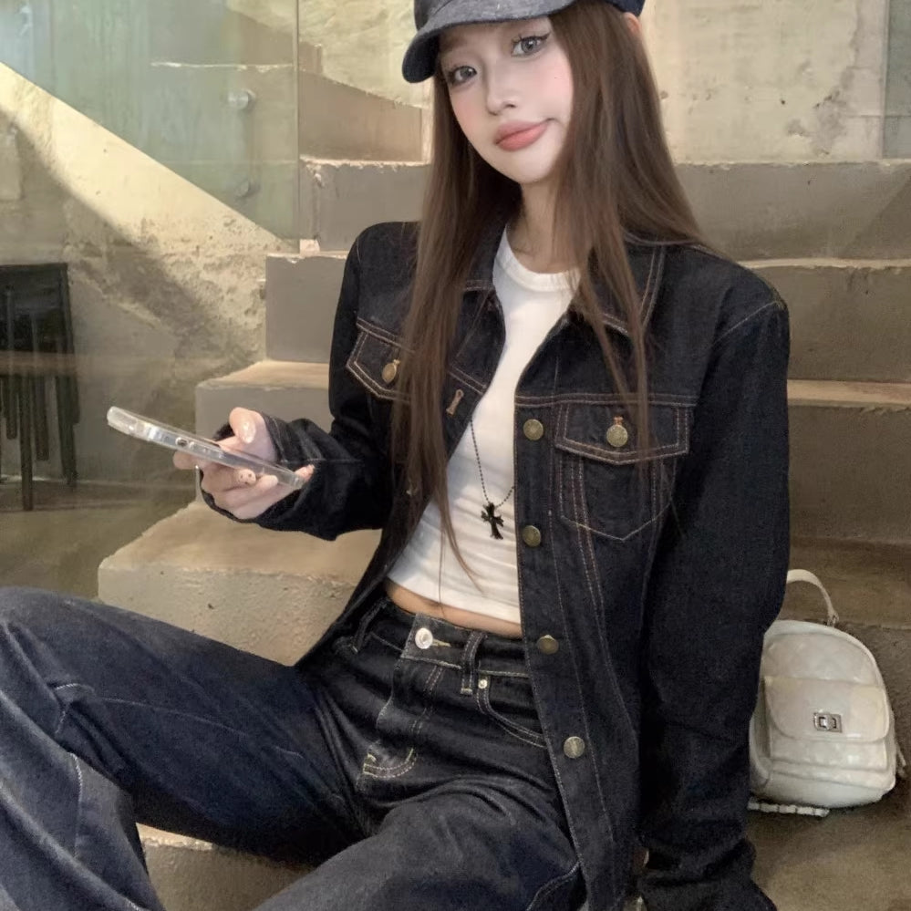 デニム セットアップ レディース インディゴデニム 韓国 ファッション タイト Gジャン フレア デニムパンツ セット