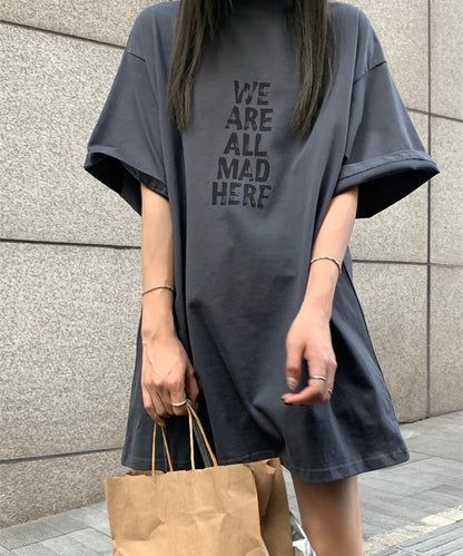 グラフィック Tシャツ レディース 韓国 ストリート ビッグシルエット T メッセージ グラフィック ビッグT