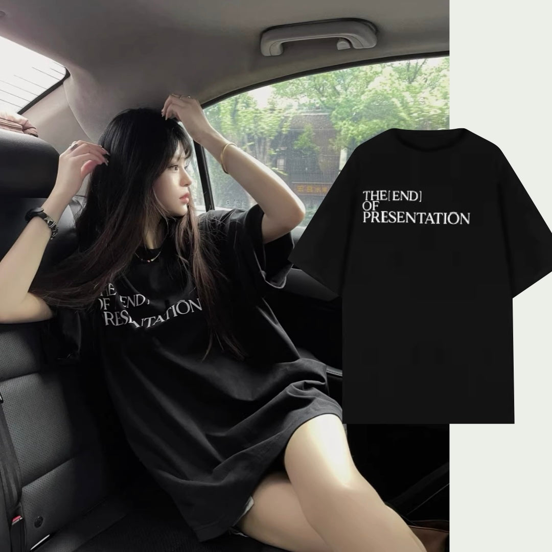 ロゴ Tシャツ レディース オーバーサイズ ブラック シンプル T 韓国 ファッション 夏トップス