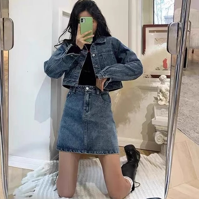 デニム セットアップ ミニスカート レディース 韓国 ファッション ショート デニムジャケット スカート 上下セット デニム セットアップ ミニスカート レディース 韓国 ファッション ショート デニムジャケット スカート 上下セット