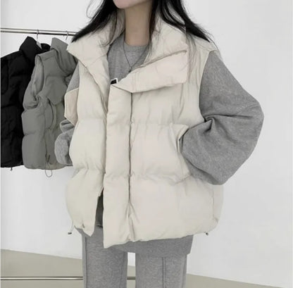 オーバーサイズ エコ ダウンベスト レディース 韓国 ファッション ベスト 中綿 パデット ジャケット