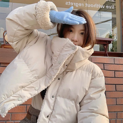 リバーシブル ボアジャケット レディース 韓国 ファッション  2way 中綿 ナイロン ボア 裏表 アウター