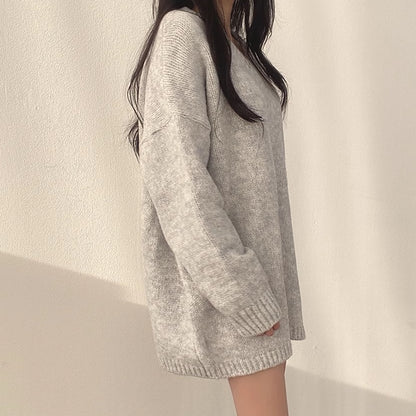 オーバーサイズ ニット ワンピース レディース 韓国 ファッション ｖネック ビッグニット ミニワンピース