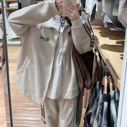 ジャージ セットアップ レディース 韓国 ファッション スウェット ラインジャージ 上下セット パラシュート カーゴパンツ