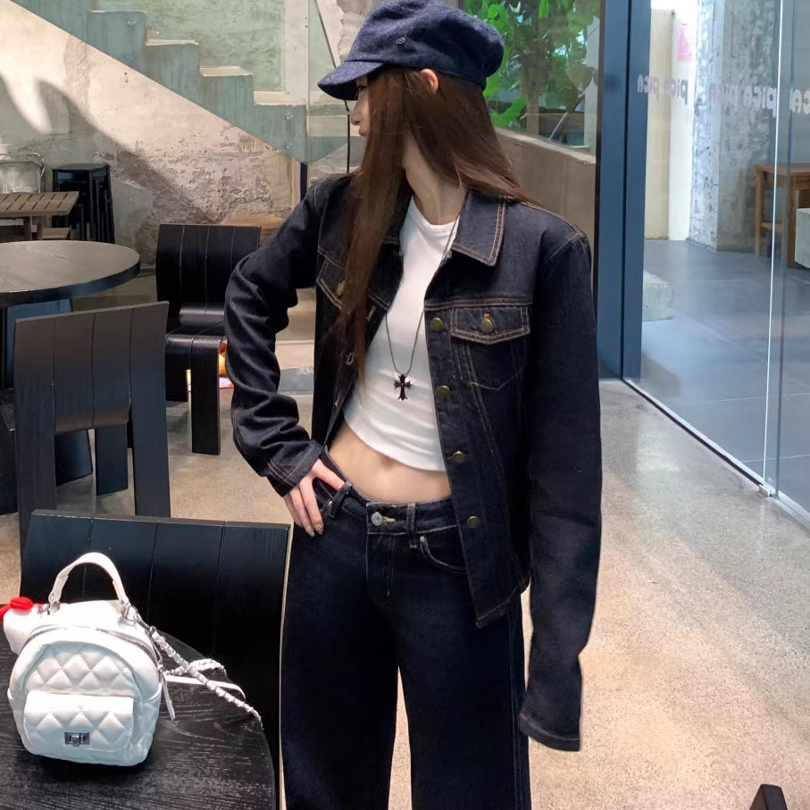 デニム セットアップ レディース インディゴデニム 韓国 ファッション タイト Gジャン フレア デニムパンツ セット