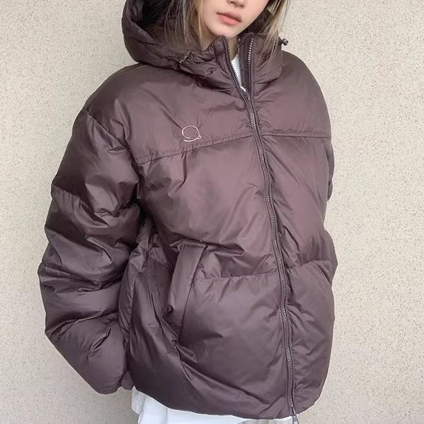 エコダウン ジャケット レディース 韓国 ファッション  ブラウン  オーバーサイズ 中綿 ジャケット