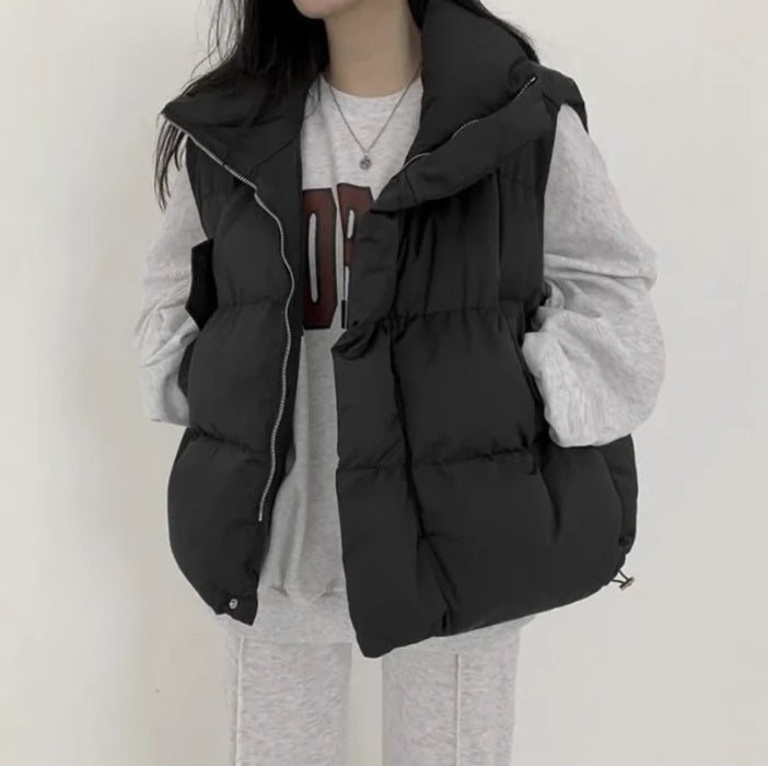 オーバーサイズ エコ ダウンベスト レディース 韓国 ファッション ベスト 中綿 パデット ジャケット