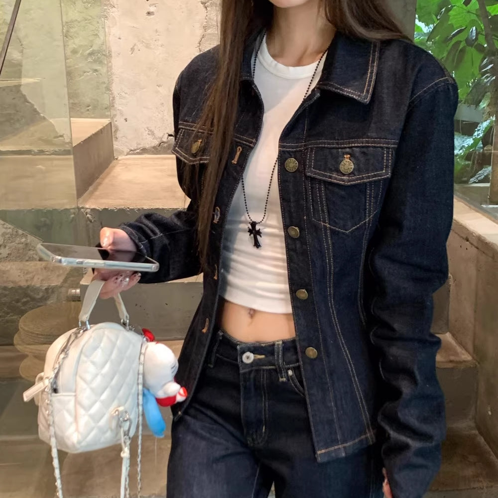 デニム セットアップ レディース インディゴデニム 韓国 ファッション タイト Gジャン フレア デニムパンツ セット