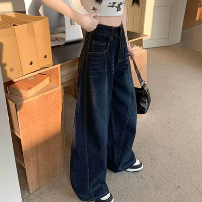 バック ロゴ ワイド フレア デニムパンツ レディース 韓国 ファッション ストリート フレアデニム