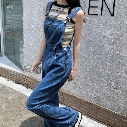 デニム オーバーオール レディース 韓国 ファッション ジーンズ サロペットパンツ
