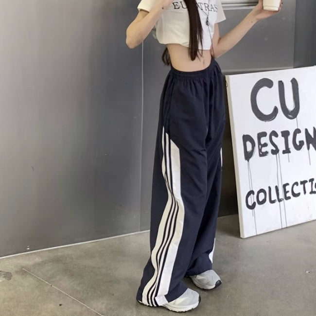 サイドライン パンツ カジュアルパンツ レディース 韓国 ファッション