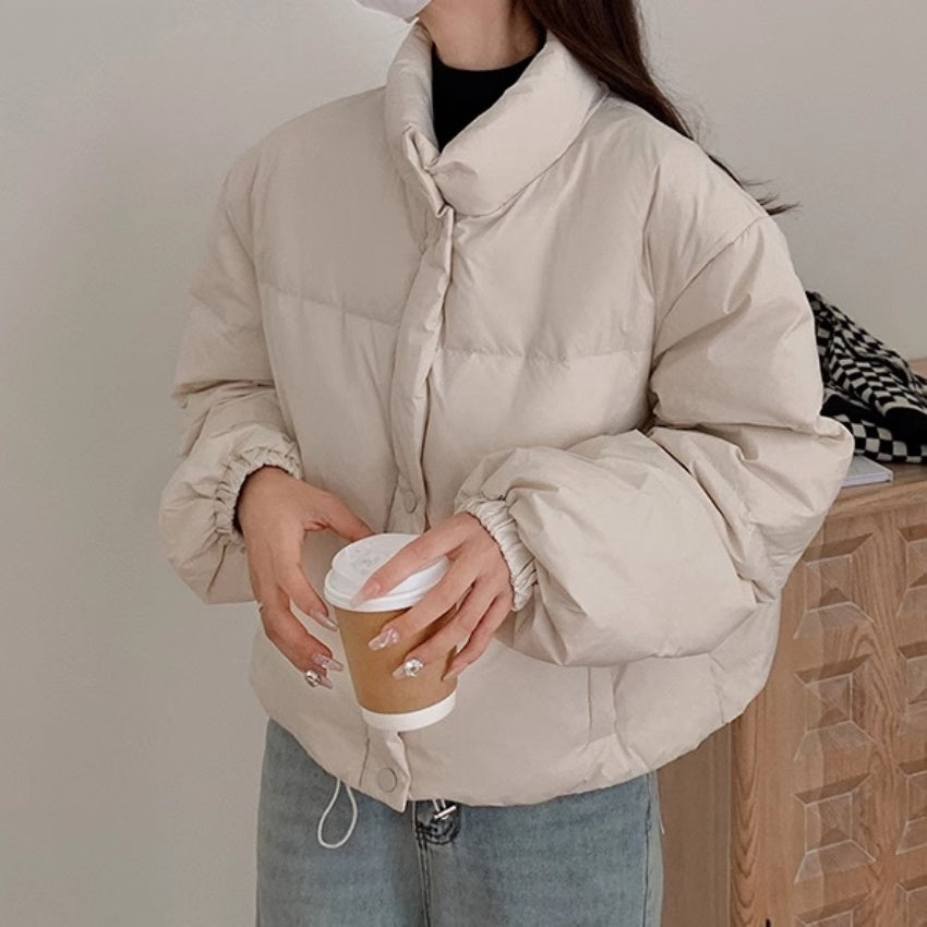エコダウン ジャケット レディース 韓国 ファッション ニュアンスカラー 中綿 パデット ジャケット 冬 アウター