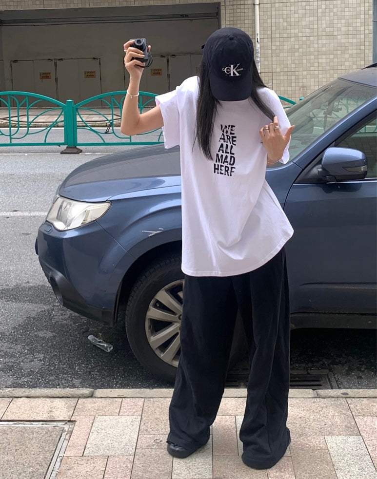 グラフィック Tシャツ レディース 韓国 ストリート ビッグシルエット T メッセージ グラフィック ビッグT