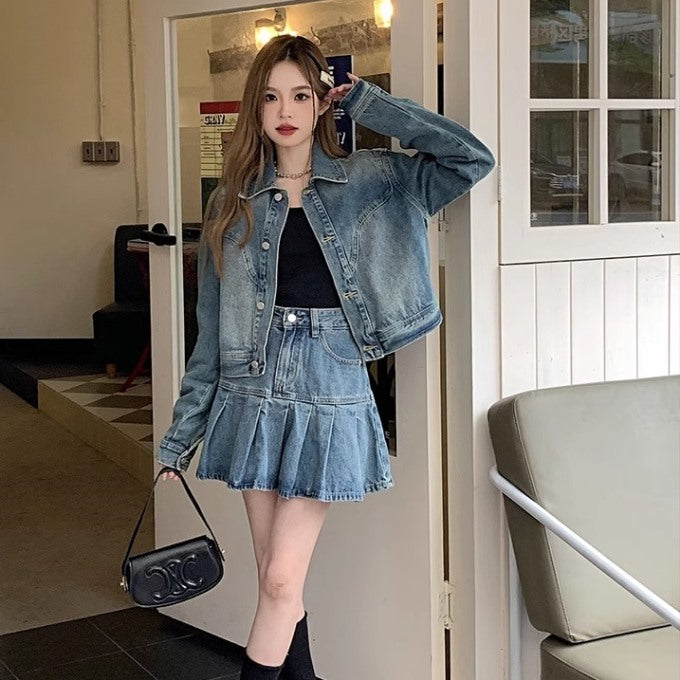 セットアップ DENIM JACKET DENIM MINI SKIRT Set Up デニムジャケット