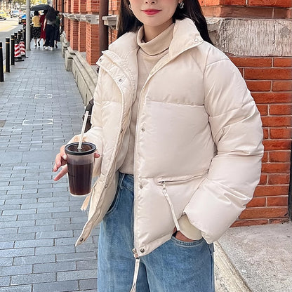 エコダウン ジャケット レディース 韓国 ファッション ショート 中綿 パデッドジャケット