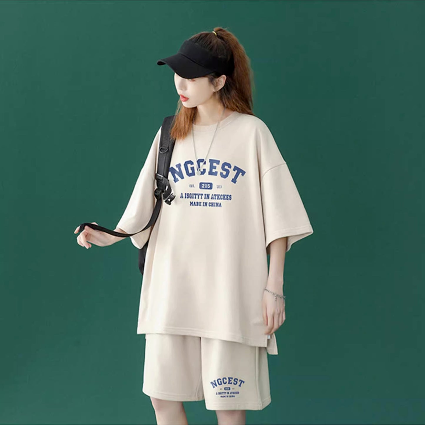 セットアップ レディース Tシャツ ハーフパンツ 上下セット スポーツウェア 韓国 ファッション ビッグシルエット ジャージセット