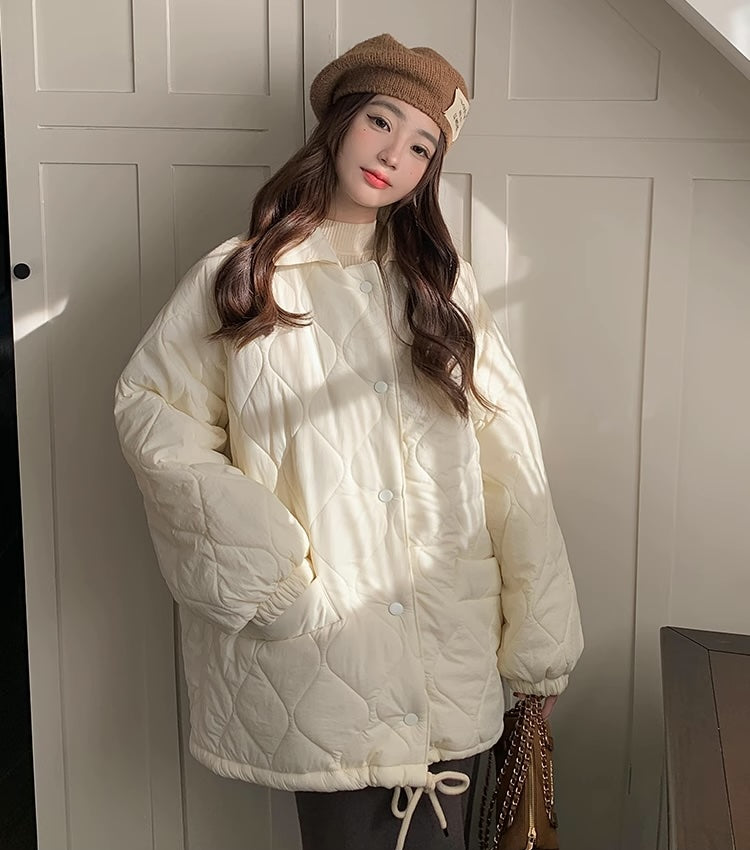 キルティング ジャケット レディース 韓国 ファッション 冬アウター カラフル ボリュームジャケット ひょうたん柄 ナチュラル ブルゾン  キルトジャケット
