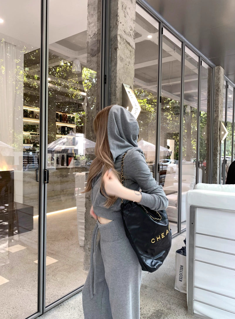 パーカー セットアップ レディース 韓国 ファッション スウェット ショートパーカー レギュラーフィット パンツ 上下セット