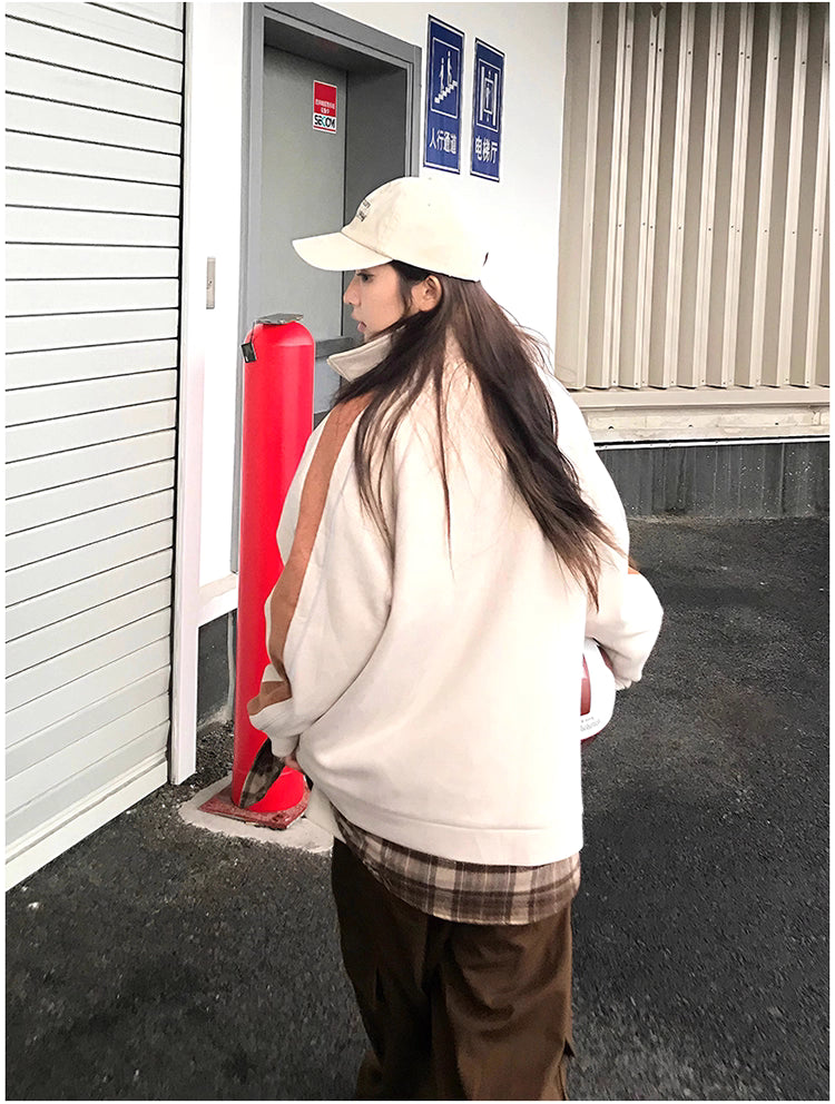 トラック ジャケット 春 ベロア調 ジャージ トップ 韓国 ファッション ストリート ラグランスリーブ オーバーサイズ ブルゾン