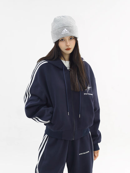 スウェット ジャージ セットアップ レディース 韓国 ファッション レトロ ストリート ライン ロゴ スポーツ 上下セット