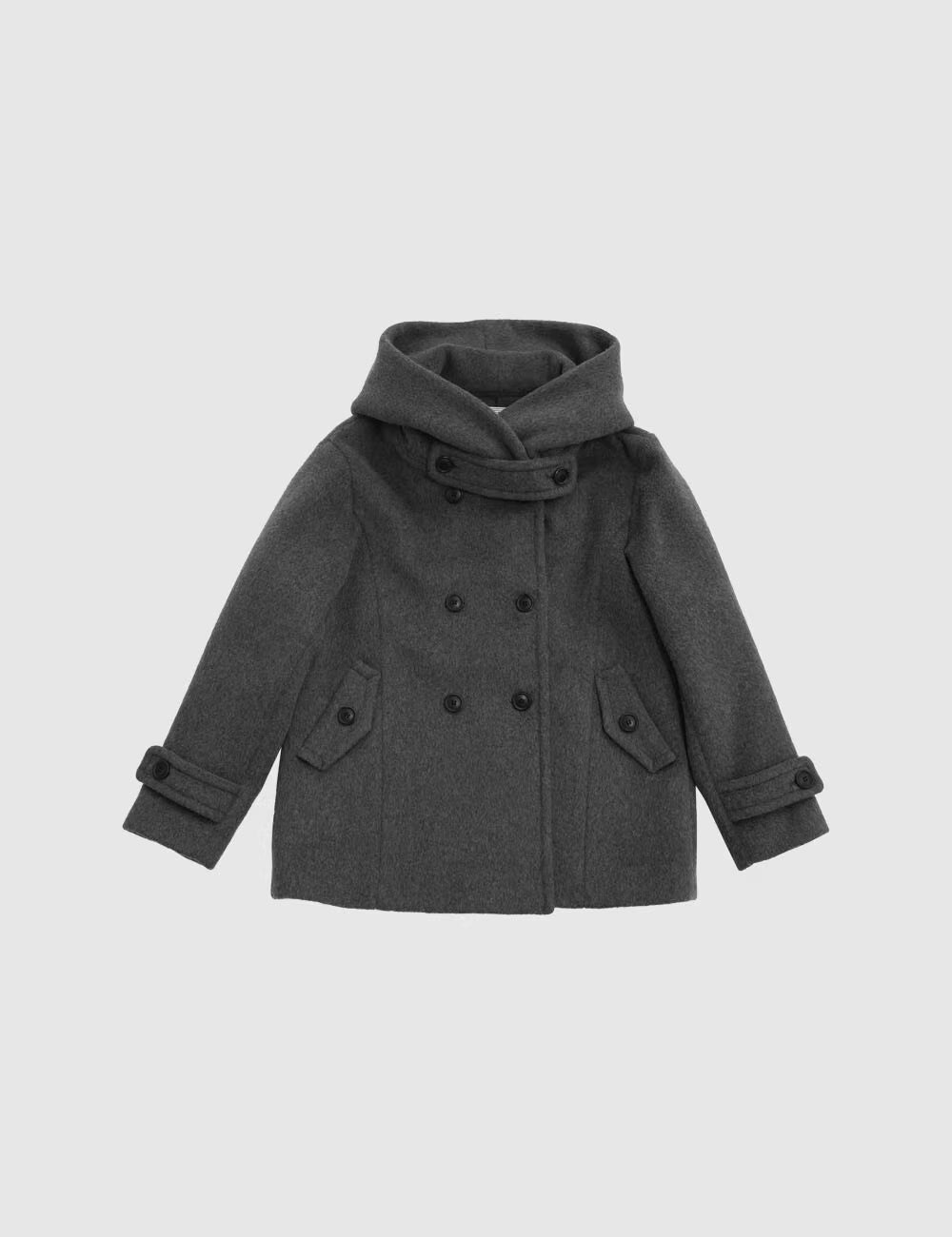 フード付 ミドルコート レディース 韓国ファッション 冬 ダブル Pコート