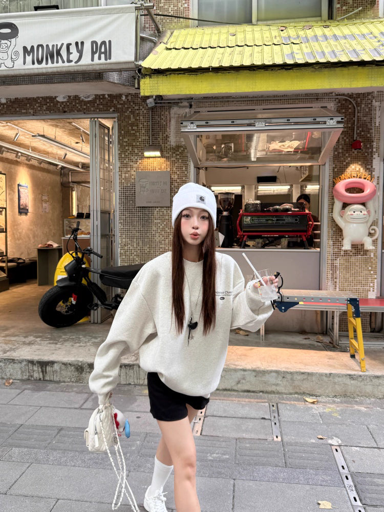 ロゴ スウェット レディース 韓国 ファッション アメカジ トレーナー オーバーサイズ シルエット