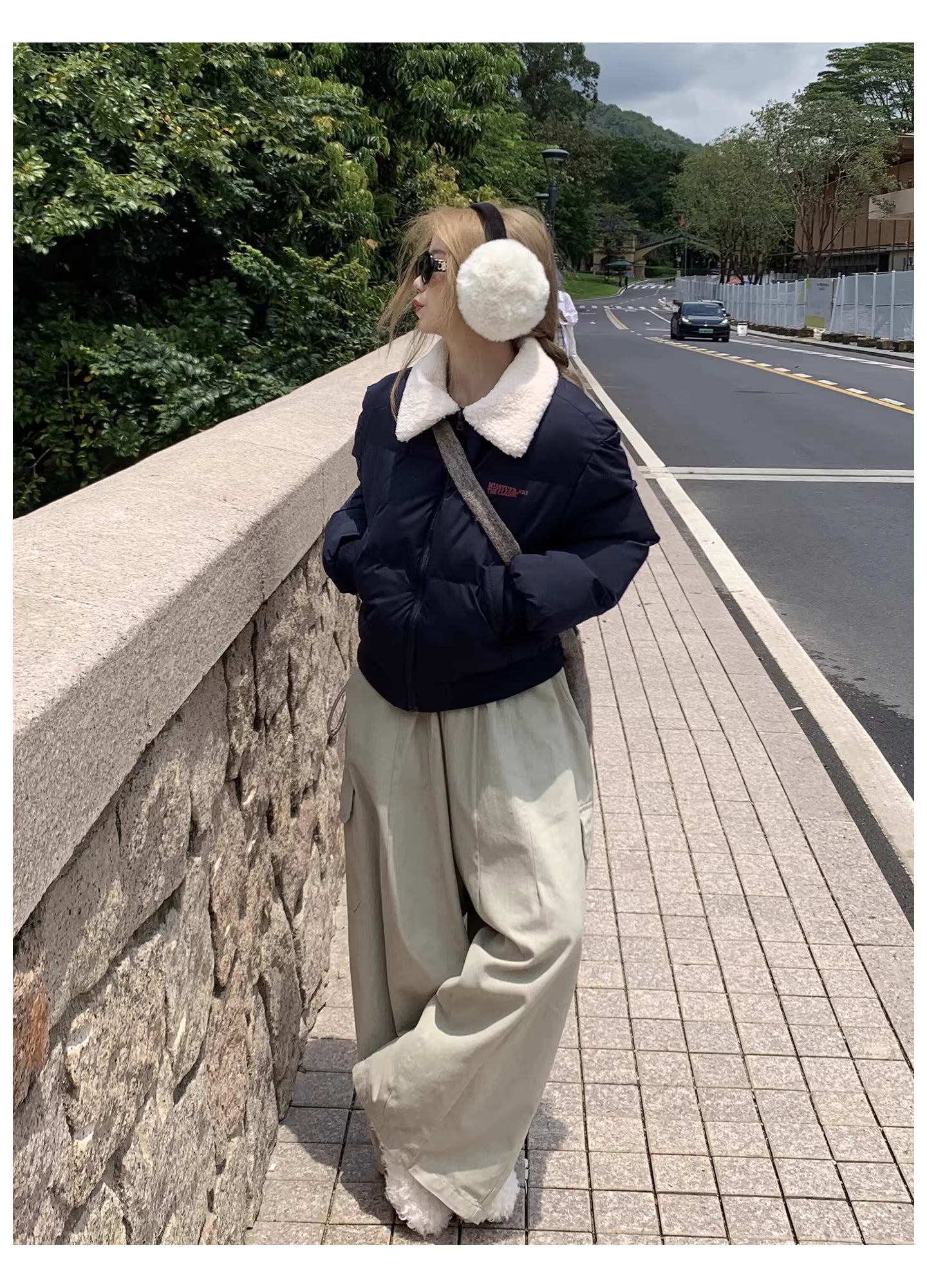 ボア襟  パフテット ジャケット エコダウン 中綿 ショートジャケット 韓国 ファッション レディース ボンバージャケット