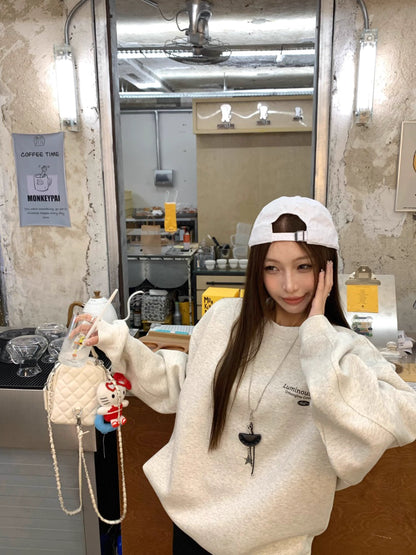 ロゴ スウェット レディース 韓国 ファッション アメカジ トレーナー オーバーサイズ シルエット