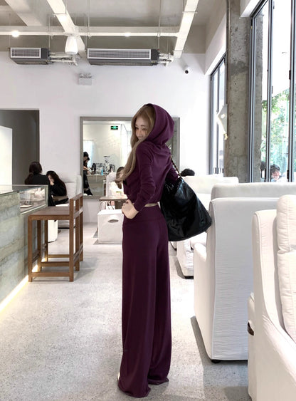 パーカー セットアップ レディース 韓国 ファッション スウェット ショートパーカー レギュラーフィット パンツ 上下セット