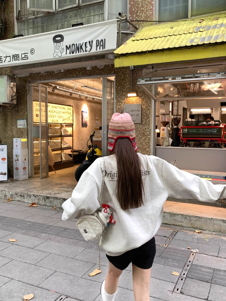 ロゴ スウェット レディース 韓国 ファッション アメカジ トレーナー オーバーサイズ シルエット