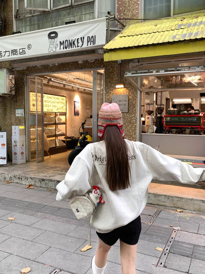 ロゴ スウェット レディース 韓国 ファッション アメカジ トレーナー オーバーサイズ シルエット