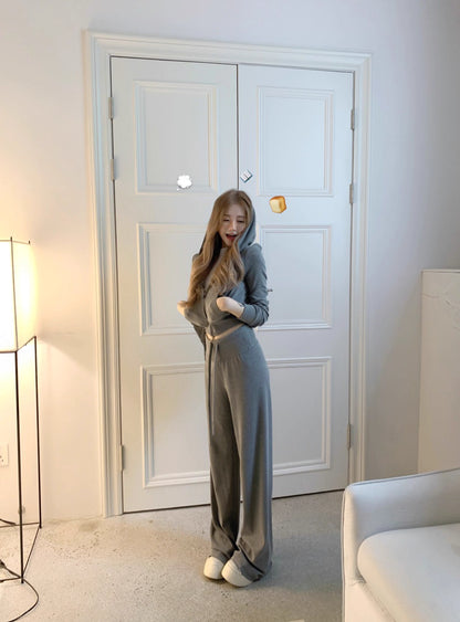 パーカー セットアップ レディース 韓国 ファッション スウェット ショートパーカー レギュラーフィット パンツ 上下セット