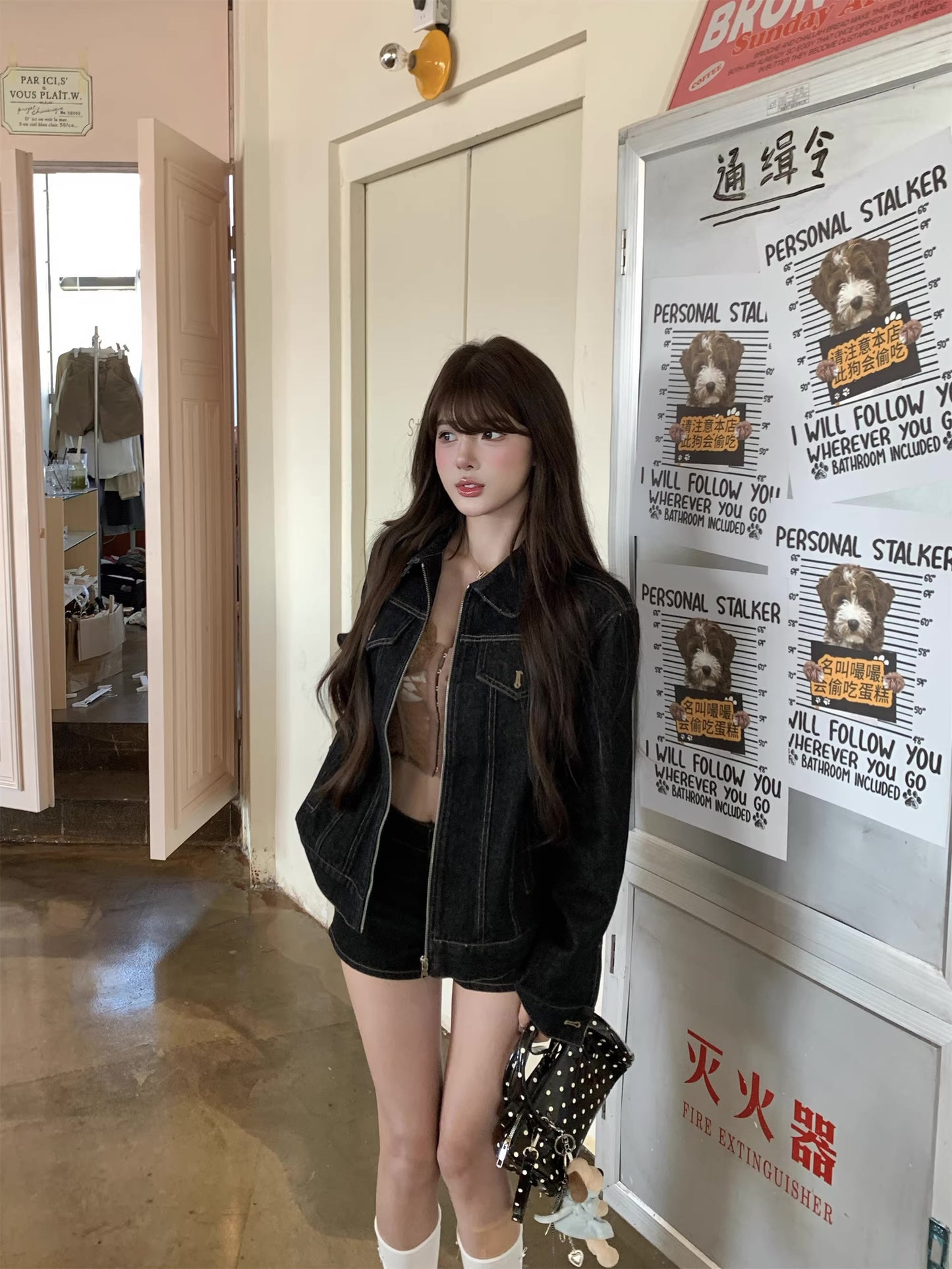 デニム セットアップ ショートパンツ レディース 韓国 ファッション レトロ デニム ジップジャケット デニム ショートパンツ 2点セット