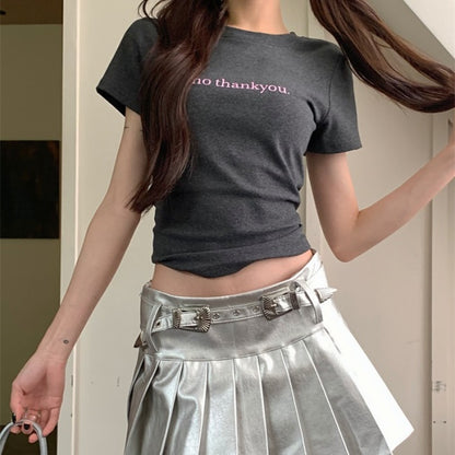 クロップド Tシャツ レディース 韓国 ファッション ロゴ メッセージ ショート丈 T 夏 トップス