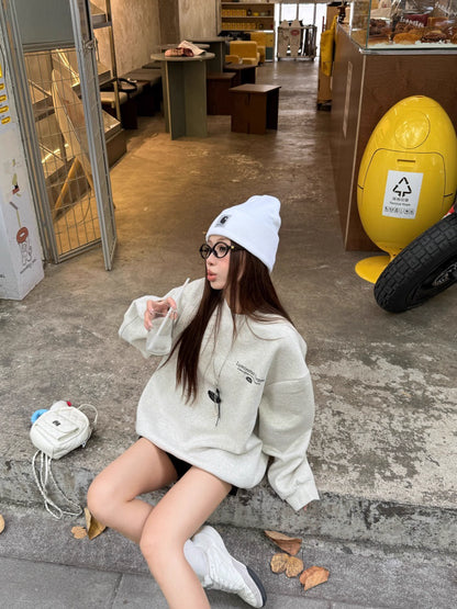 ロゴ スウェット レディース 韓国 ファッション アメカジ トレーナー オーバーサイズ シルエット