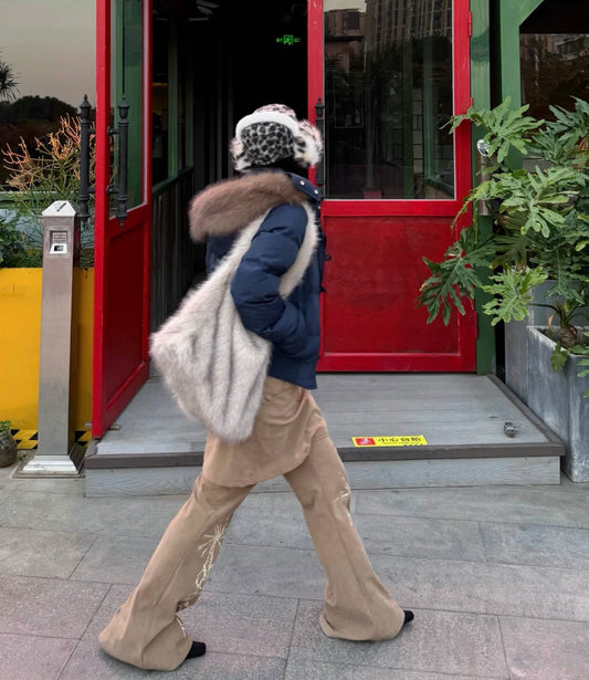 ファーフード ショート パファージャケット レディース 韓国 ファッション パテッド ショート フーディ