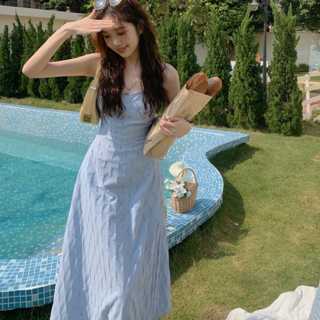 夏 キャミ ワンピース レディース 韓国 ファッション 夏 背中見せ 
