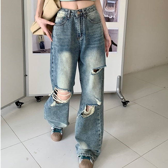 売れ筋商品 JHL ワイドパンツ[品番 JEANS クラッシュデニム バギー