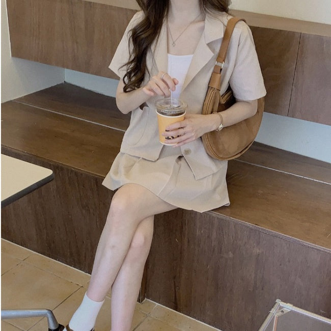 セットアップ レディース 韓国 ファッション ミニスカート 半袖 