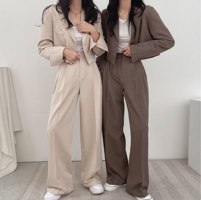 ショートジャケット セットアップ レディース 韓国 ファッション